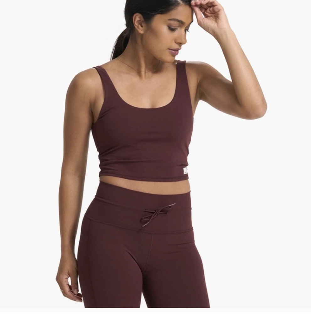 Vuori Women's Daily Crop Tank Top in Ruby